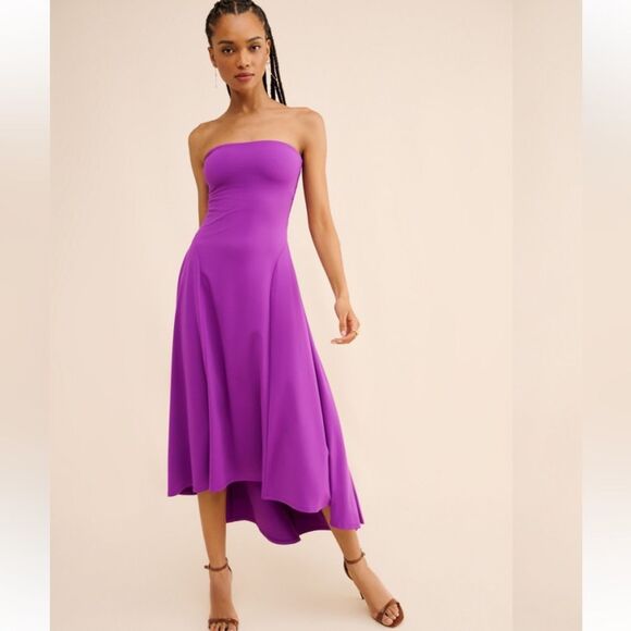 Susana Monaco strapless high end low dress New Small Purlple